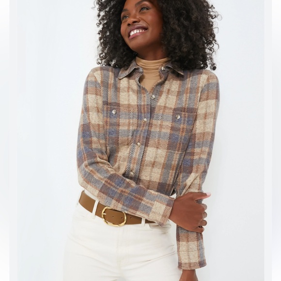 Faherty Bozeman Plaid Legend Women’s Sweater Shirt Medium - Picture 2 of 13